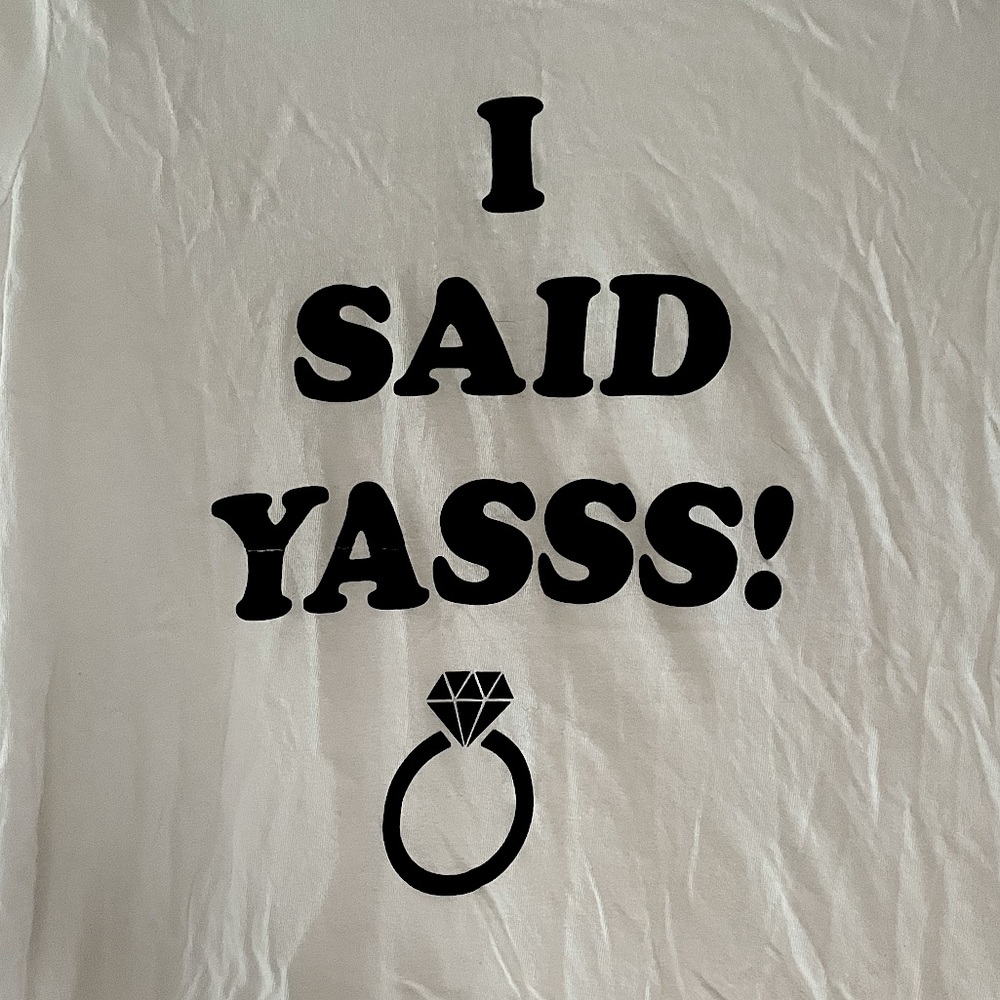 Never worn, Bridal Graphic Tee, David’s Bridal